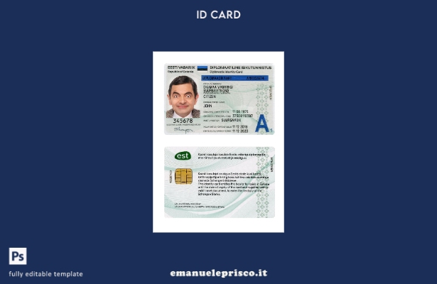 stile verificato Modello presente carta d'identità diplomatica dell'Estonia